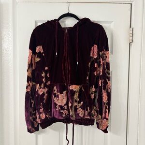 Floral Velvet Hoodie
